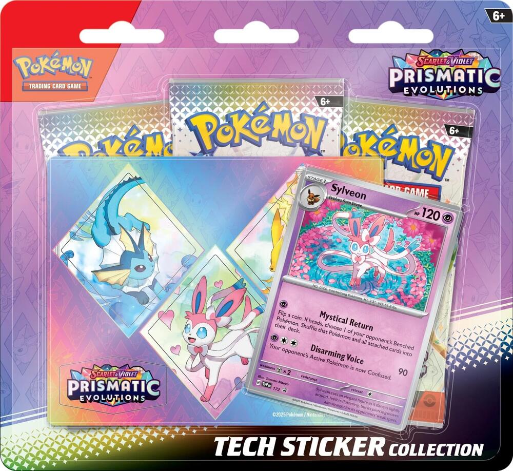 Pokemon Prismatic Evolutions Sylveon Tech Sticker Collection