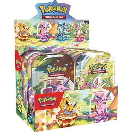 DAMAGED Pokemon Prismatic Evolutions Mini Tin Display Sealed